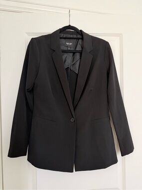 Vera Wang Black Single-Button Tailored Blazer